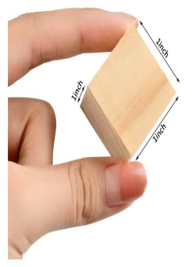 Ormango مجموعة أورمانجو من 12 قطعة مكعبات خشبية لأعمال الحرف اليدوية ومشاريع DIY (1 بوصة) مكعبات خشبية مربعة صلبة للفنون والحرف - Image 2